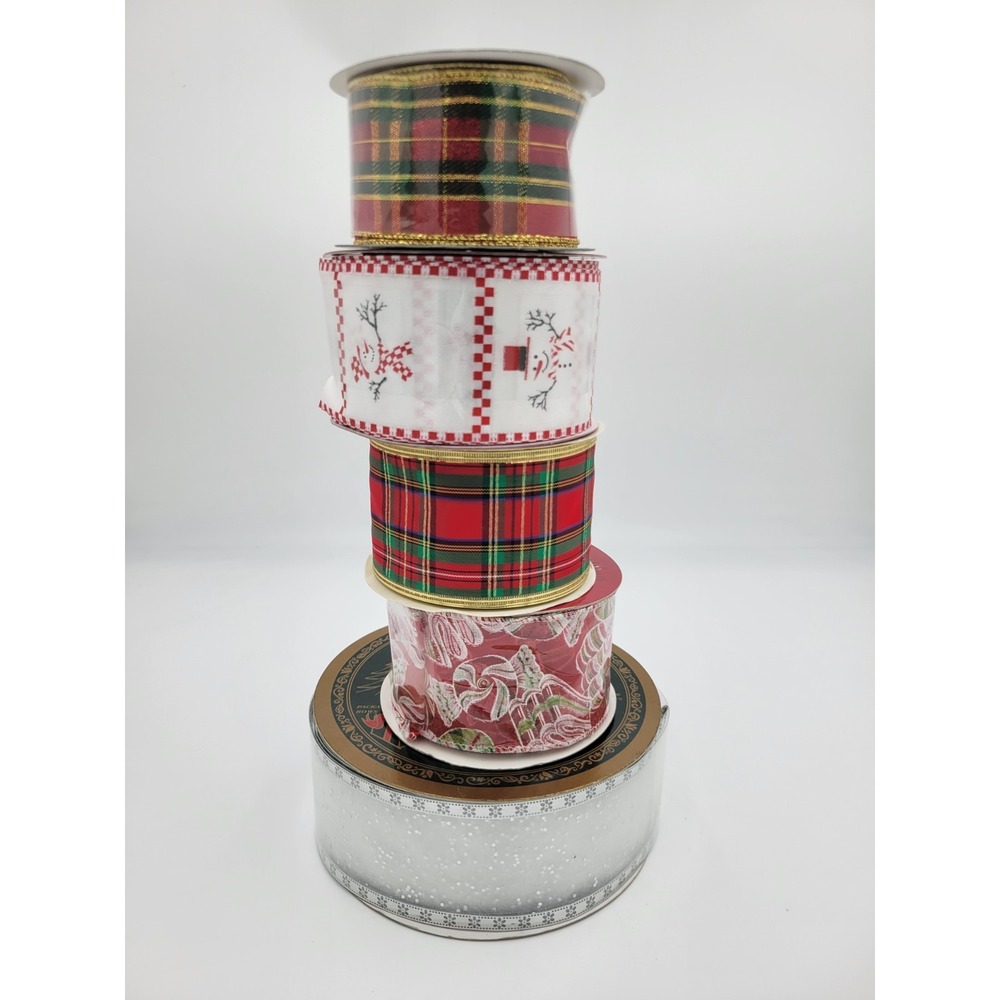 Christmas Ribbon Variety Of Different Themes & Sizes (LotOf 5)‎ - Picture 7 of 7